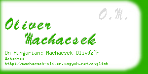 oliver machacsek business card